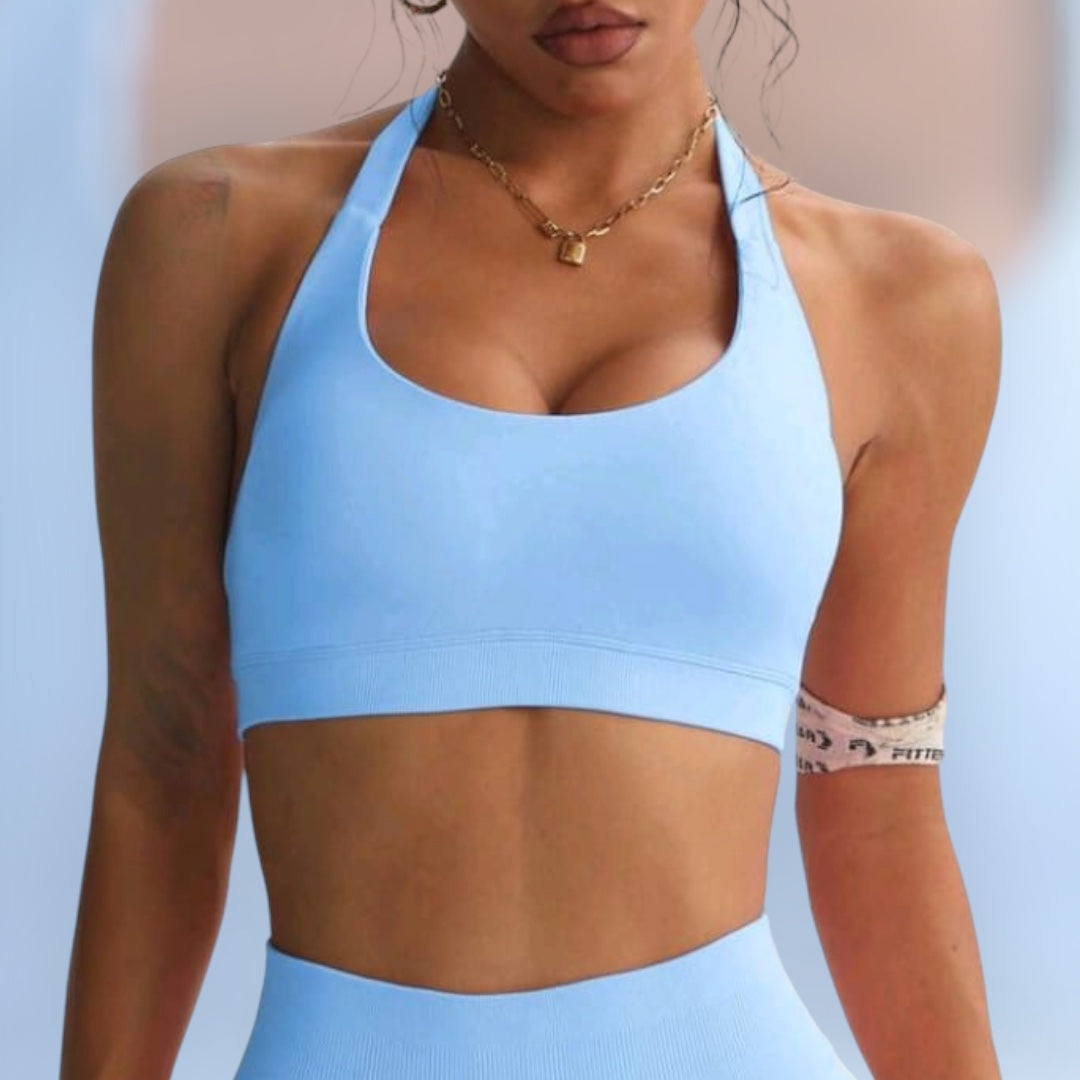 Crop top al cuello