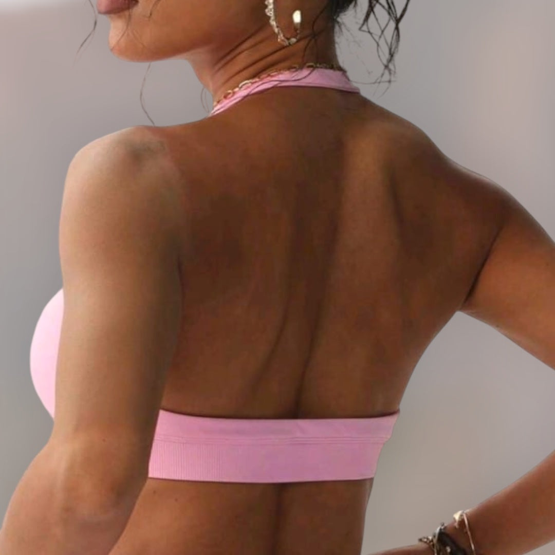 Crop top al cuello