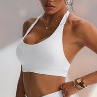 Crop top al cuello