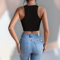 Blusa corta acanalado
