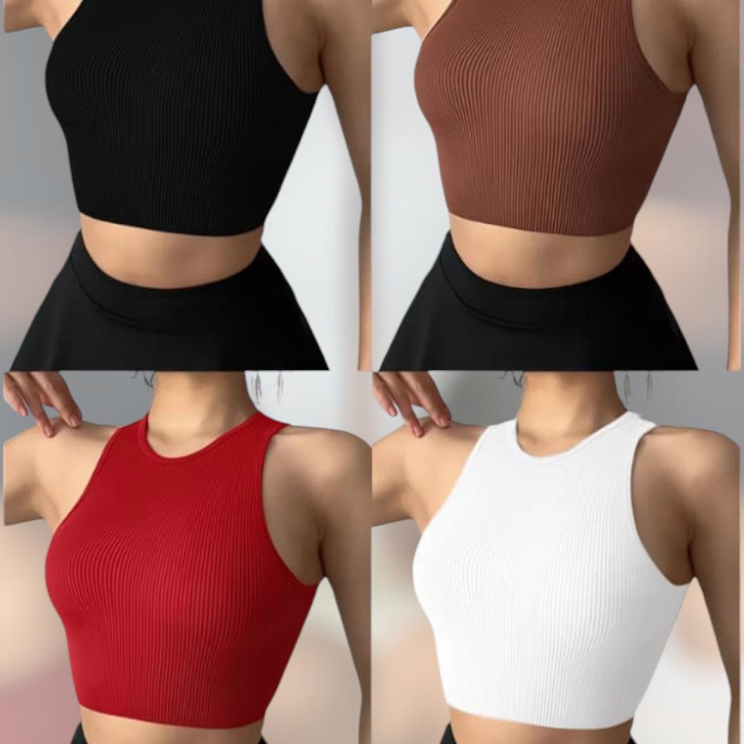 Blusa corta acanalado