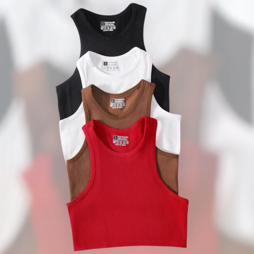 Blusa corta acanalado